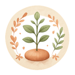 Wachsende Pflanze auf einem Bachstein